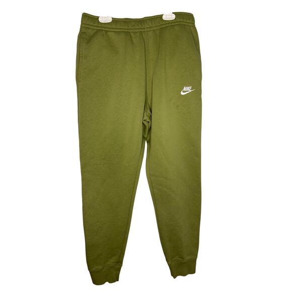 Nike Fleece Sweatpants Joggers Size Medium Sage Green Swoosh Athletic Activewear - Picture 1 of 5